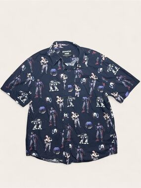 Middle Of Beyond Button Down Shirt RoboCop Print MOB Mens L